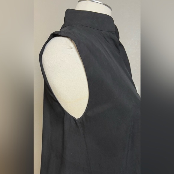 Polo Garage High/Low Maxi/Midi Black Sleeveless Dress with Pockets, V Neck Small - Picture 5 of 16